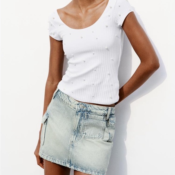 Zara NWOT Pearl T-shirt - Picture 6 of 7